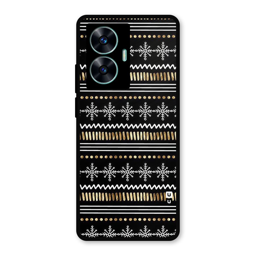Snowflakes Gold Metal Back Case for Realme C55