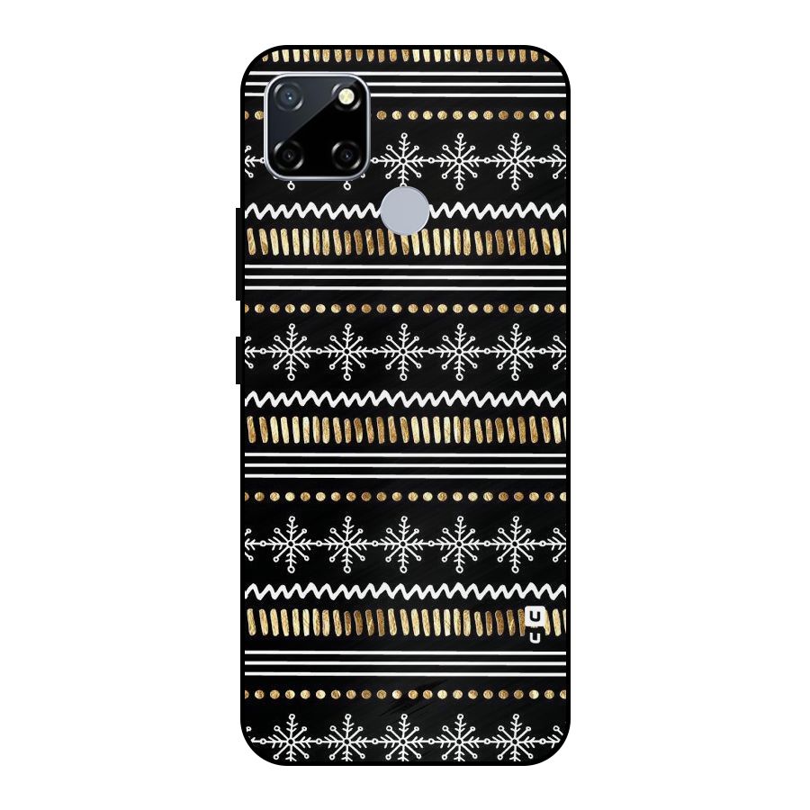 Snowflakes Gold Metal Back Case for Realme Narzo 20