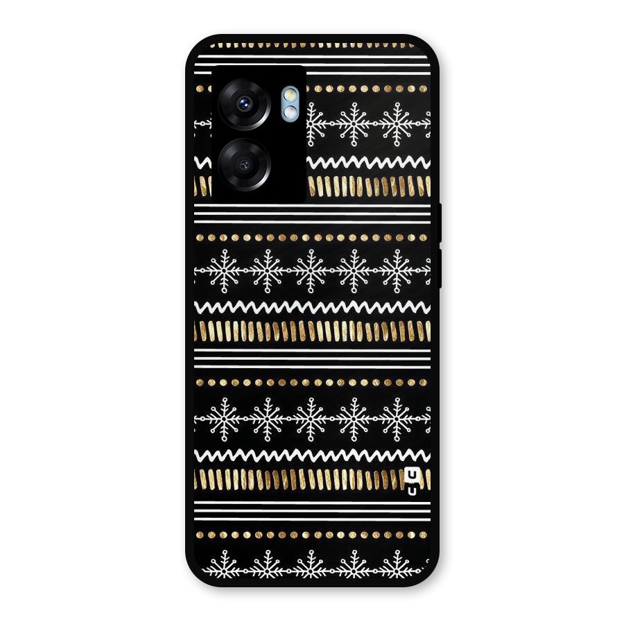 Snowflakes Gold Metal Back Case for Realme Narzo 50 5G