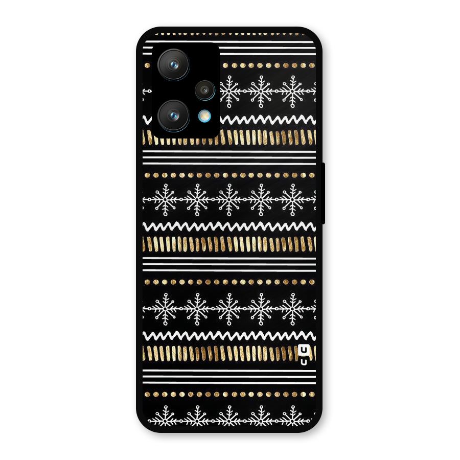 Snowflakes Gold Metal Back Case for Realme Narzo 50 Pro