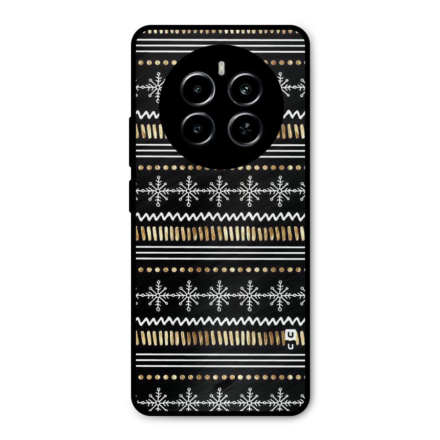 Snowflakes Gold Metal Back Case for Realme P1