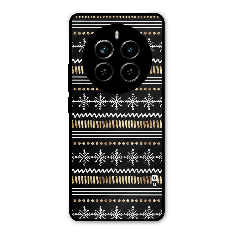 Snowflakes Gold Metal Back Case for Realme P1 Pro