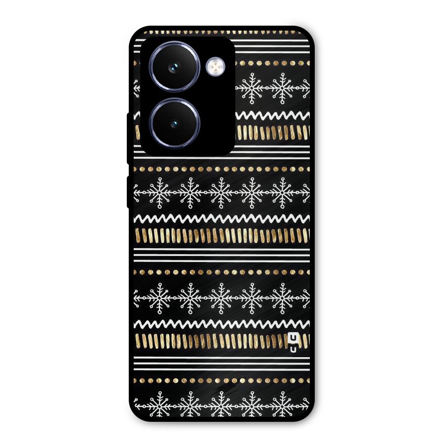 Snowflakes Gold Metal Back Case for Realme P3 Ultra