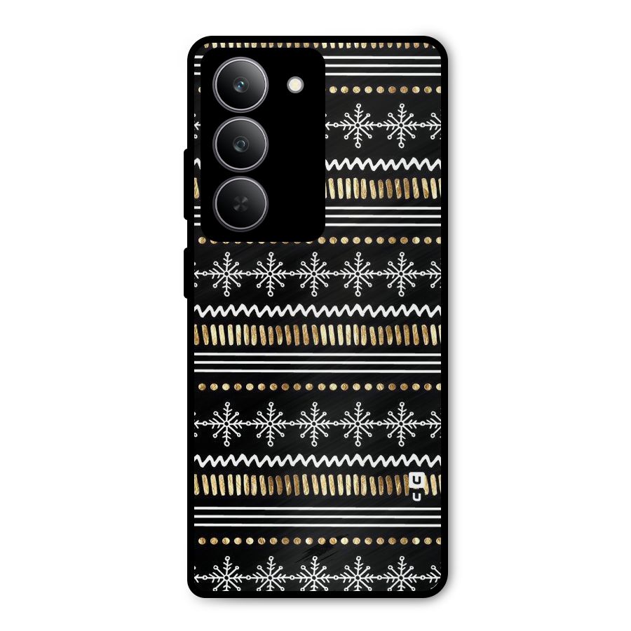 Snowflakes Gold Metal Back Case for Realme P3x