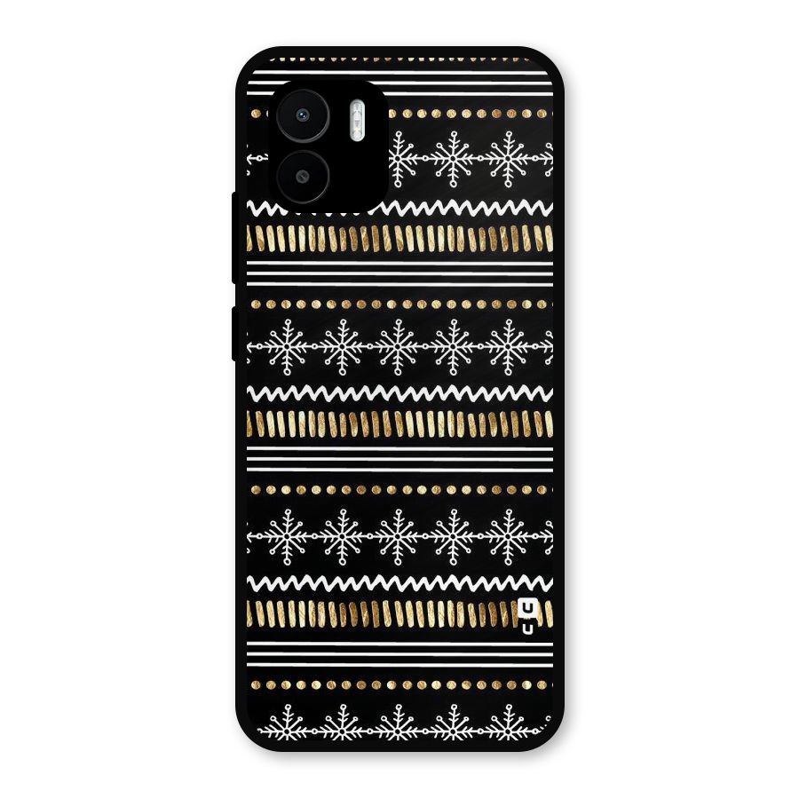 Snowflakes Gold Metal Back Case for Redmi A2