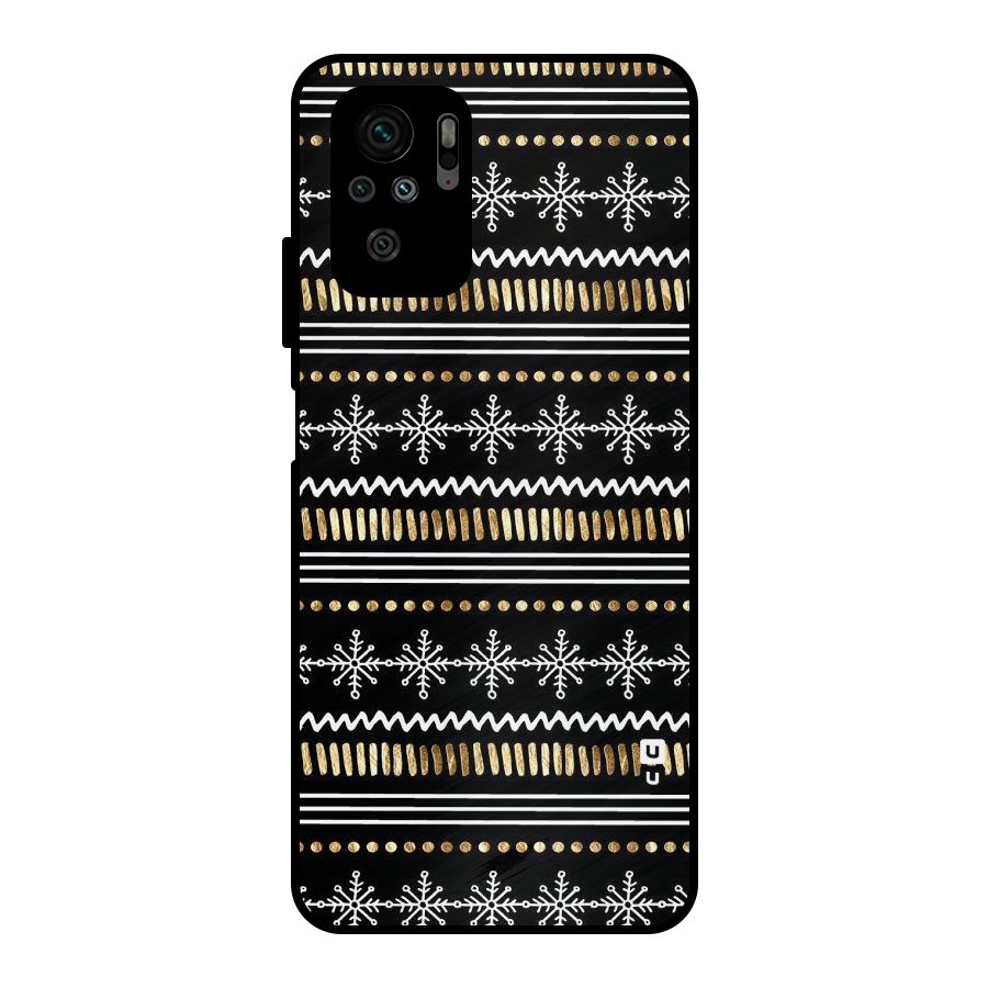Snowflakes Gold Metal Back Case for Redmi Note 10S