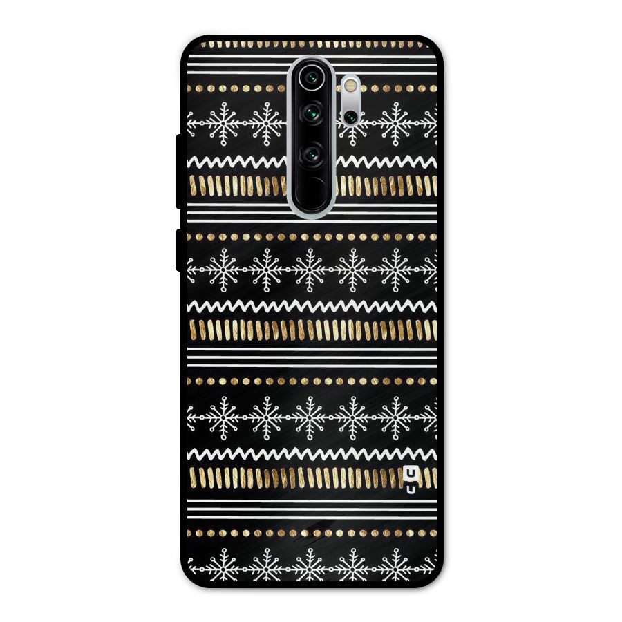 Snowflakes Gold Metal Back Case for Redmi Note 8 Pro