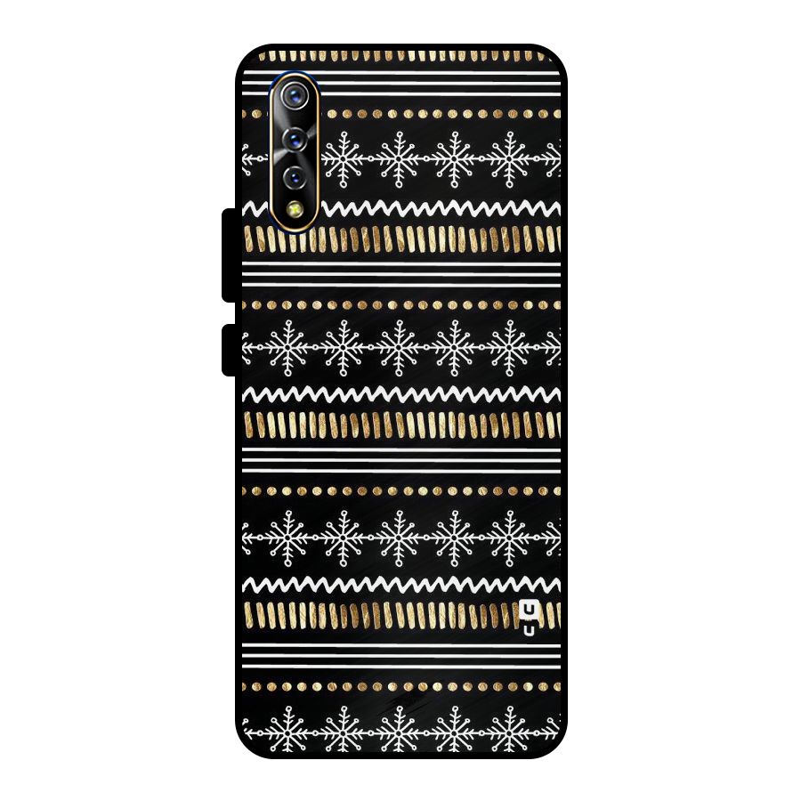 Snowflakes Gold Metal Back Case for Vivo S1