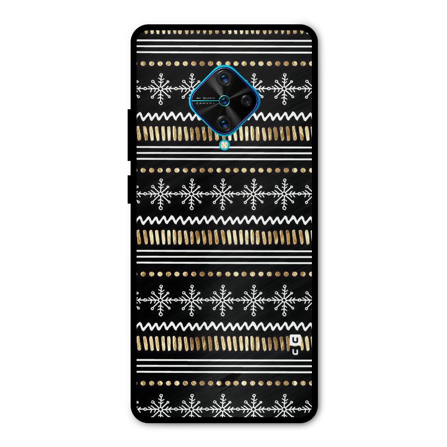 Snowflakes Gold Metal Back Case for Vivo S1 Pro