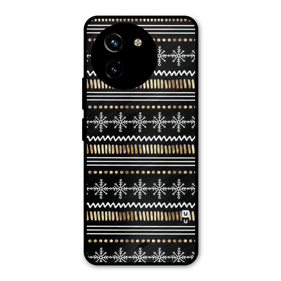 Snowflakes Gold Metal Back Case for Vivo T3x