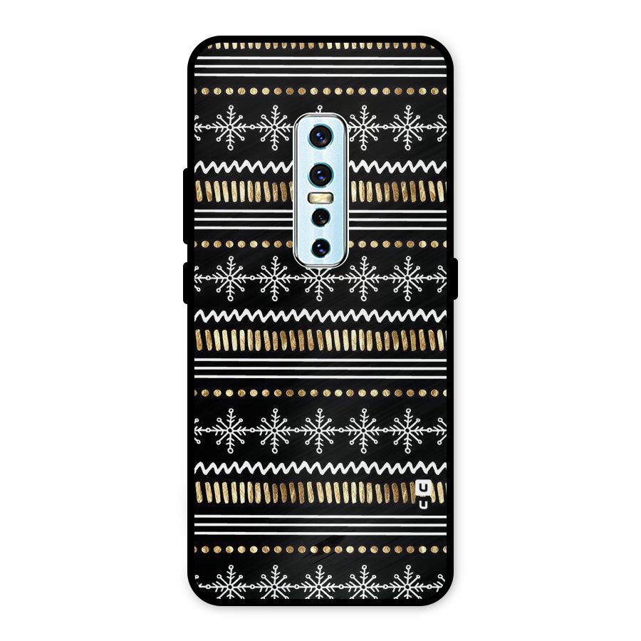 Snowflakes Gold Metal Back Case for Vivo V17 Pro