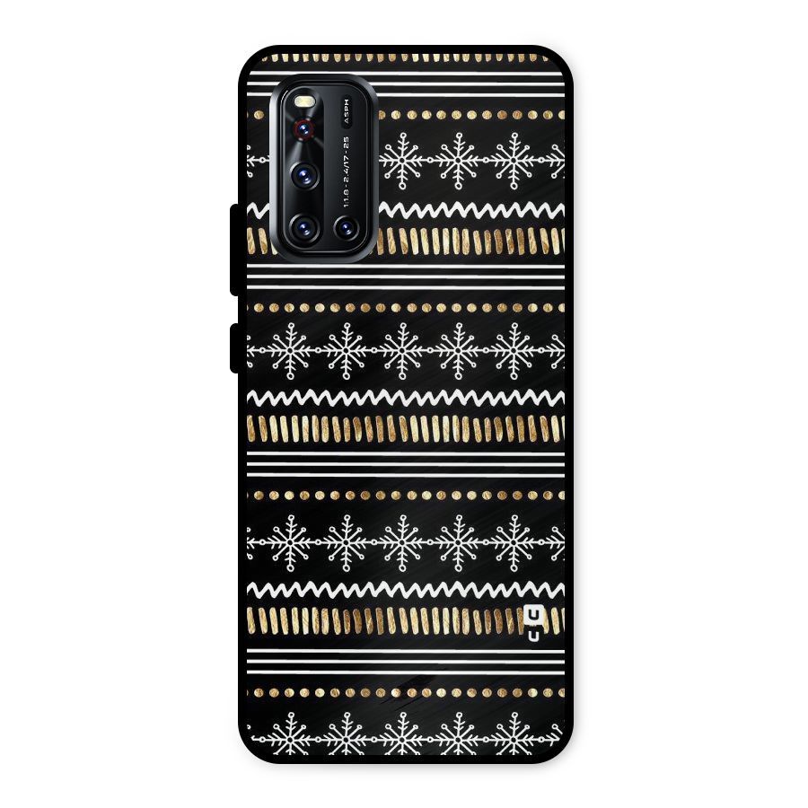 Snowflakes Gold Metal Back Case for Vivo V19