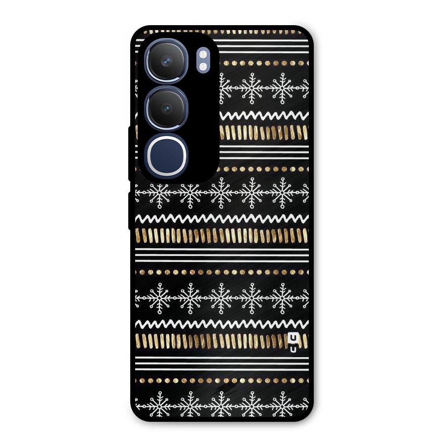 Snowflakes Gold Metal Back Case for Vivo Y29