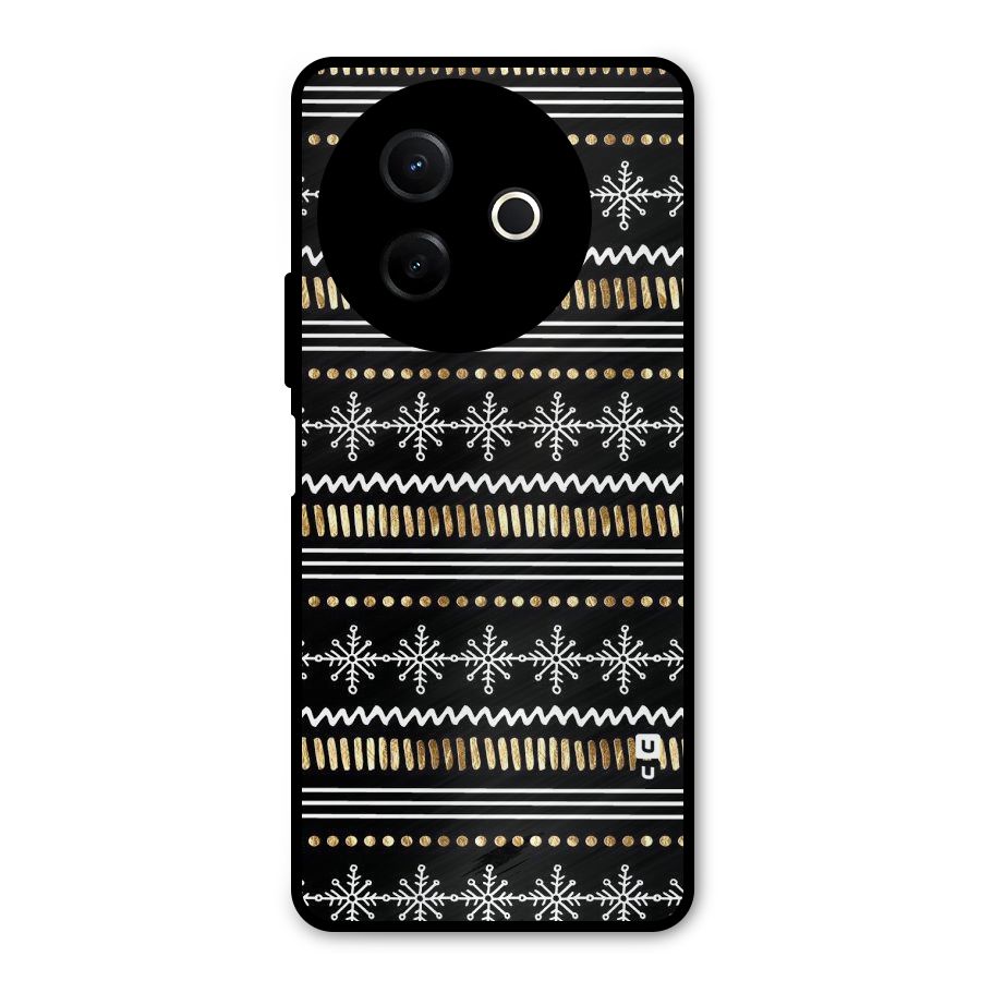 Snowflakes Gold Metal Back Case for Vivo Y39