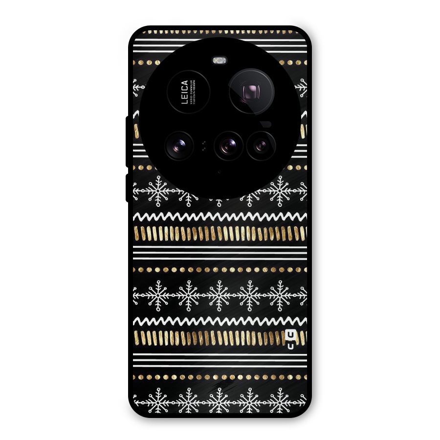 Snowflakes Gold Metal Back Case for Xiaomi 15 Ultra
