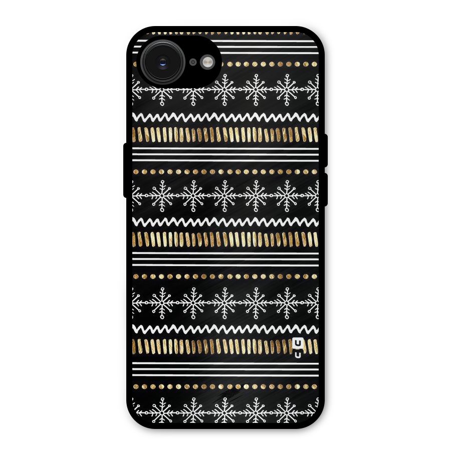 Snowflakes Gold Metal Back Case for iPhone 16e
