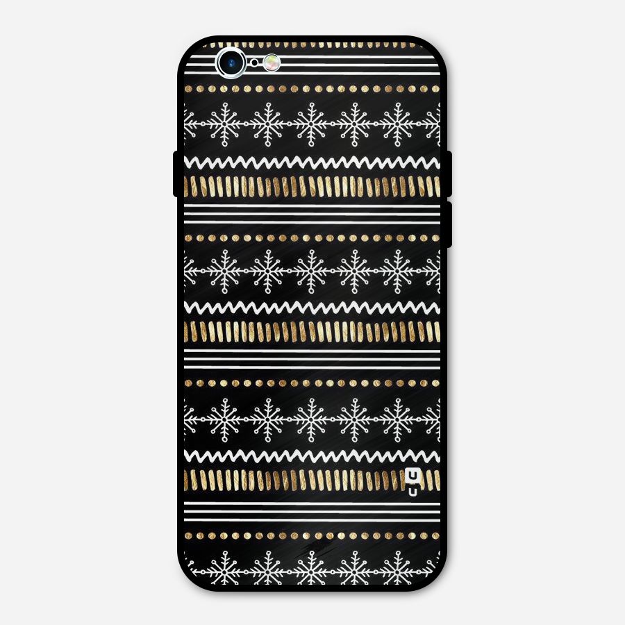 Snowflakes Gold Metal Back Case for iPhone 6 6s