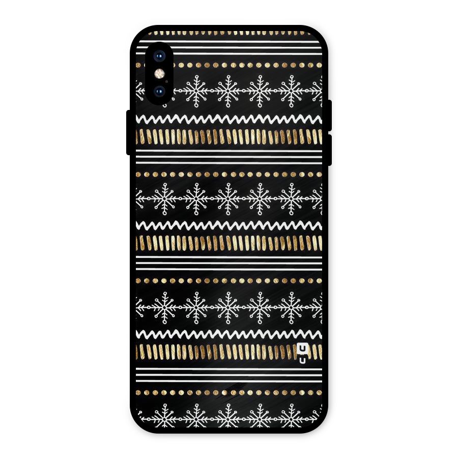 Snowflakes Gold Metal Back Case for iPhone XS Max