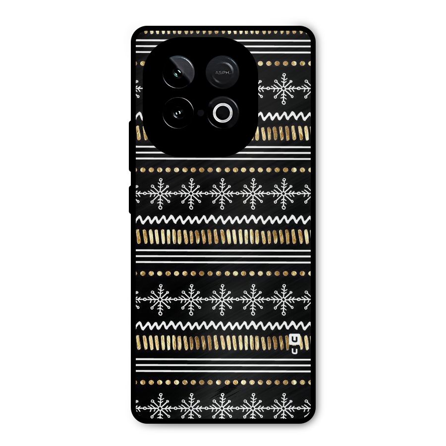 Snowflakes Gold Metal Back Case for iQOO Neo 10