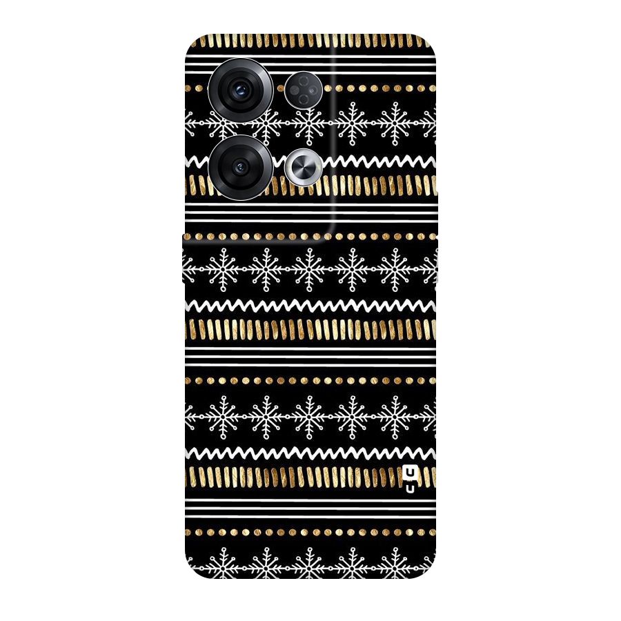 Snowflakes Gold Original Polycarbonate Back Case for Oppo Reno8 Pro 5G