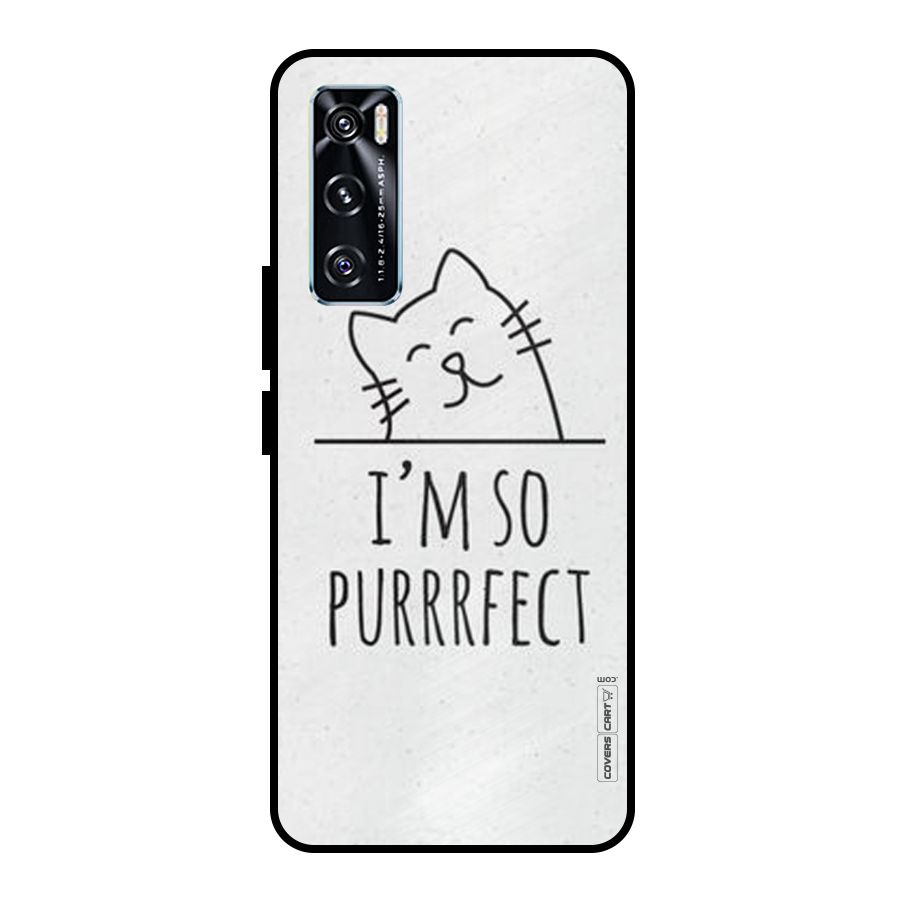 So Purrfect Metal Back Case for Vivo V20 SE