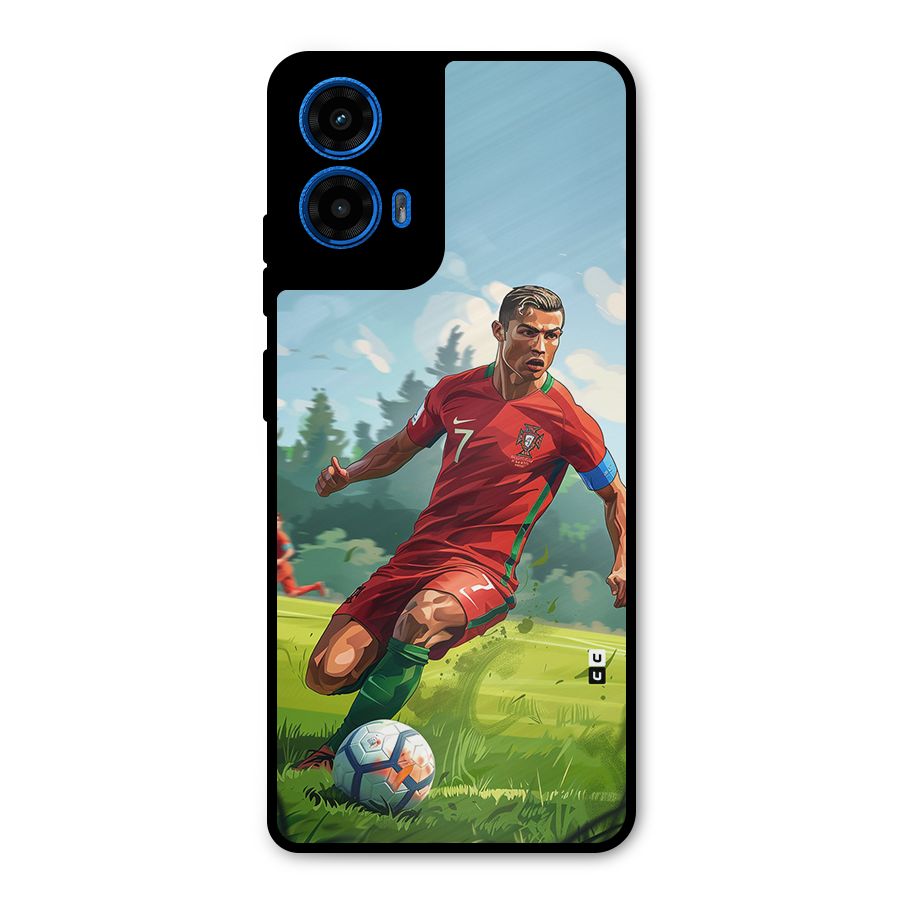 Soccer Star Playing Metal Back Case for Moto G45