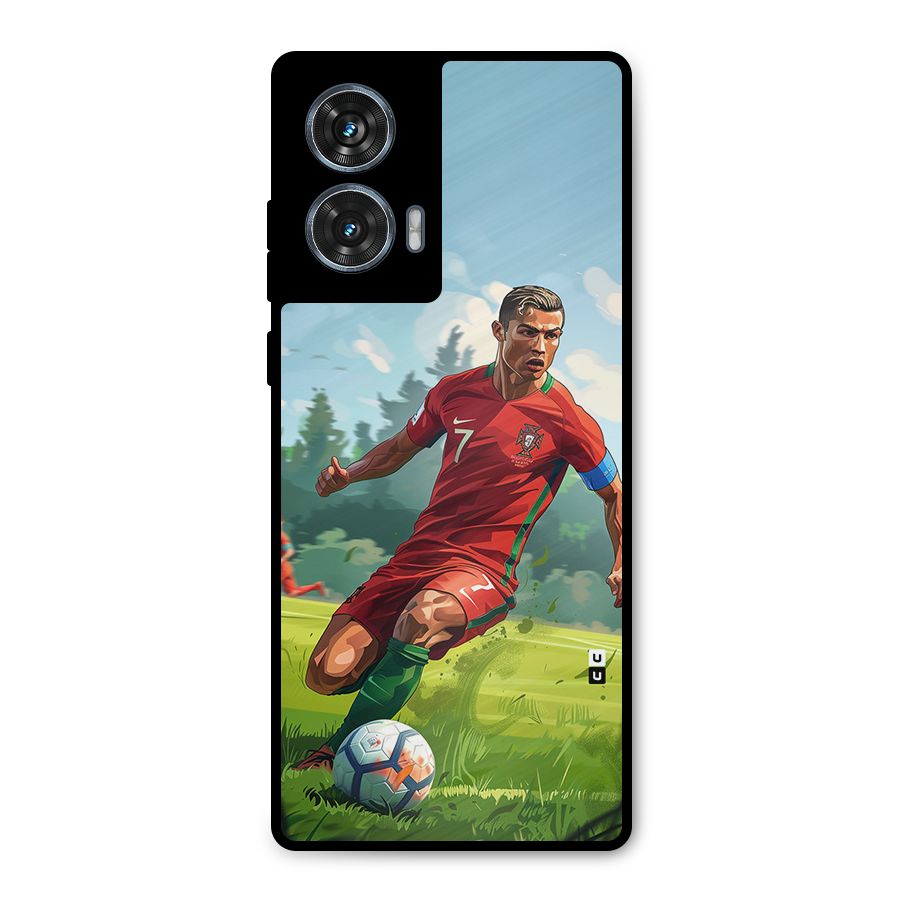 Soccer Star Playing Metal Back Case for Motorola Edge 50 Fusion