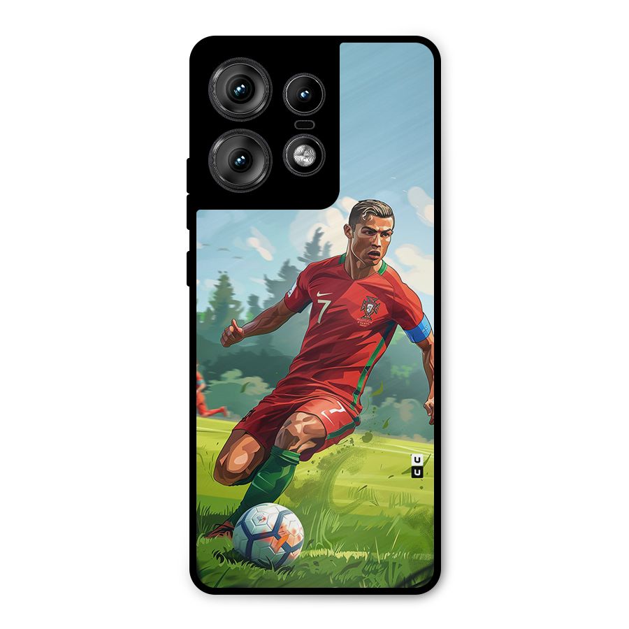 Soccer Star Playing Metal Back Case for Motorola Edge 50 Pro