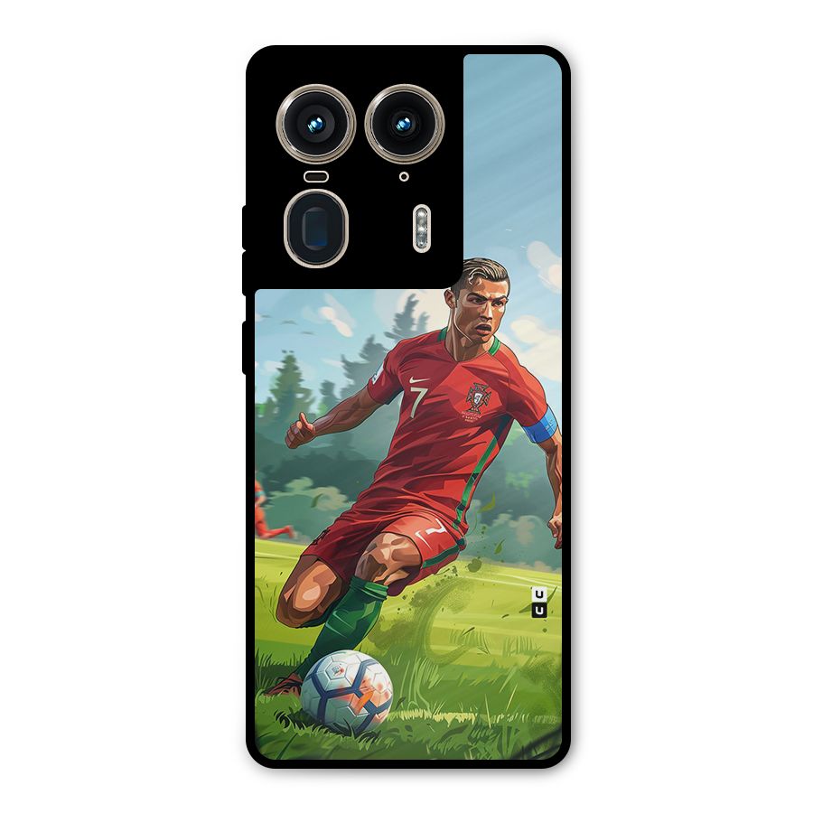 Soccer Star Playing Metal Back Case for Motorola Edge 50 Ultra