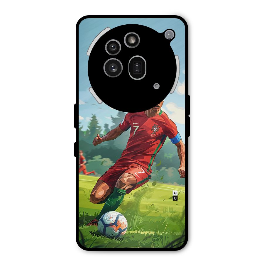 Soccer Star Playing Metal Back Case for Nothing Phone 3a Pro