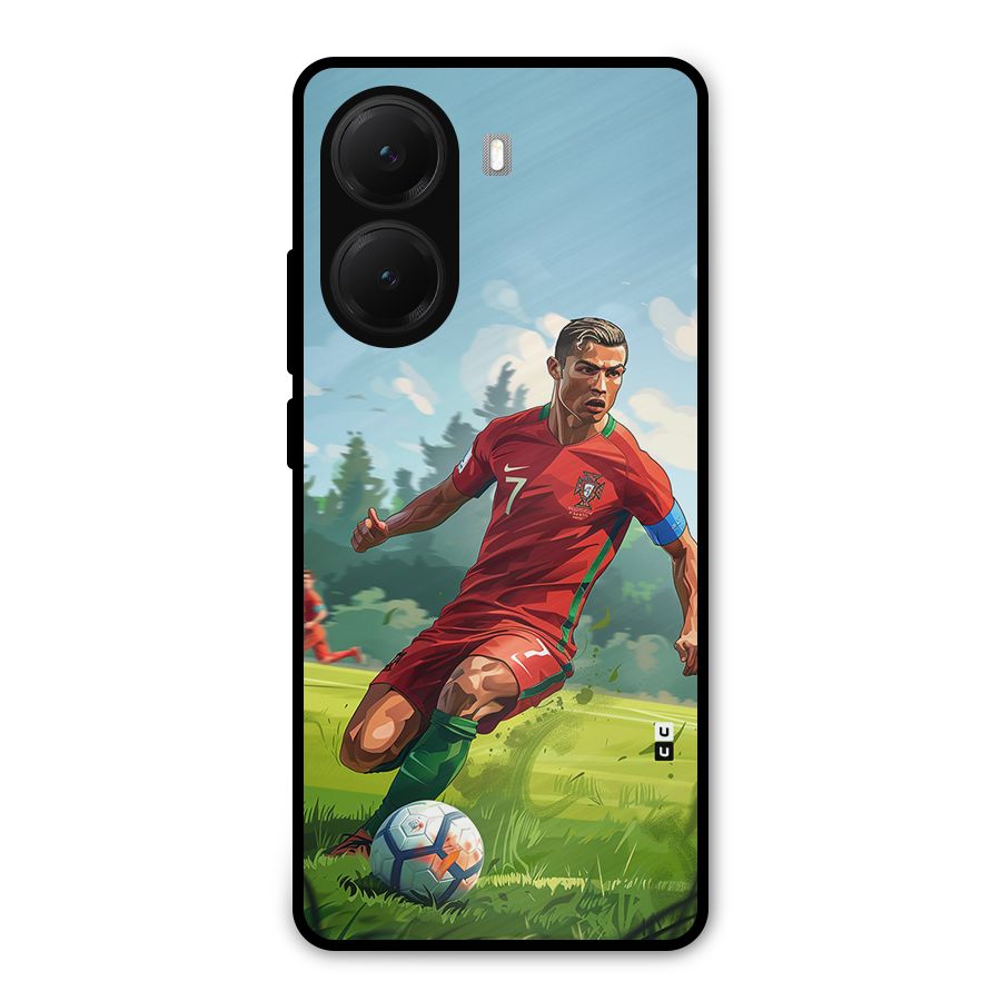 Soccer Star Playing Metal Back Case for Poco X7 Pro