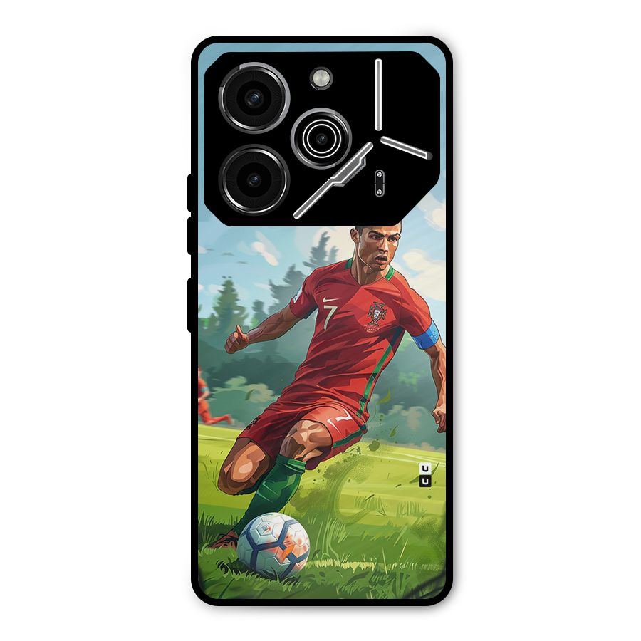 Soccer Star Playing Metal Back Case for Tecno Pova 6 Pro