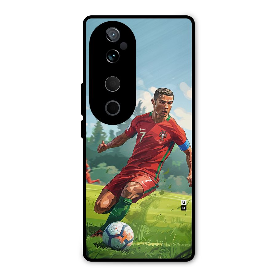 Soccer Star Playing Metal Back Case for Vivo T3 Ultra