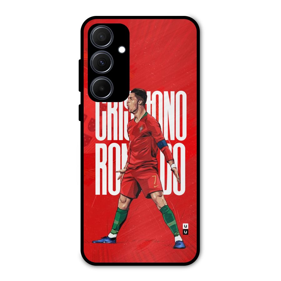 Soccer Star Roar Metal Back Case for Galaxy A35
