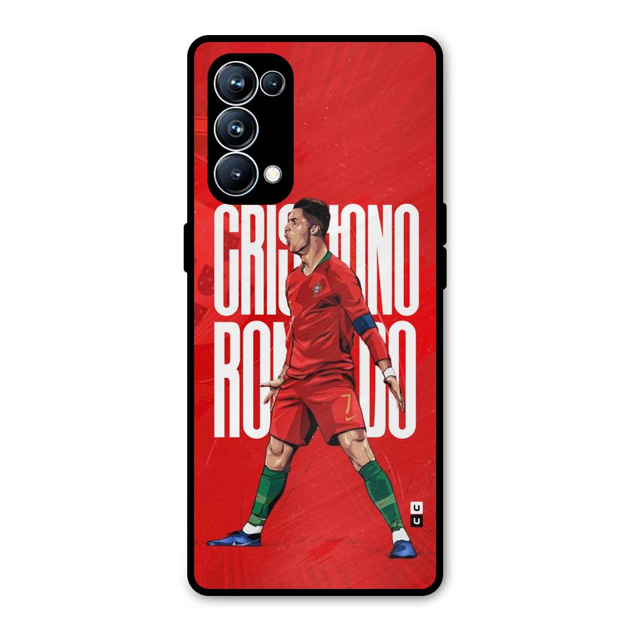 Soccer Star Roar Metal Back Case for Oppo Reno5 Pro 5G