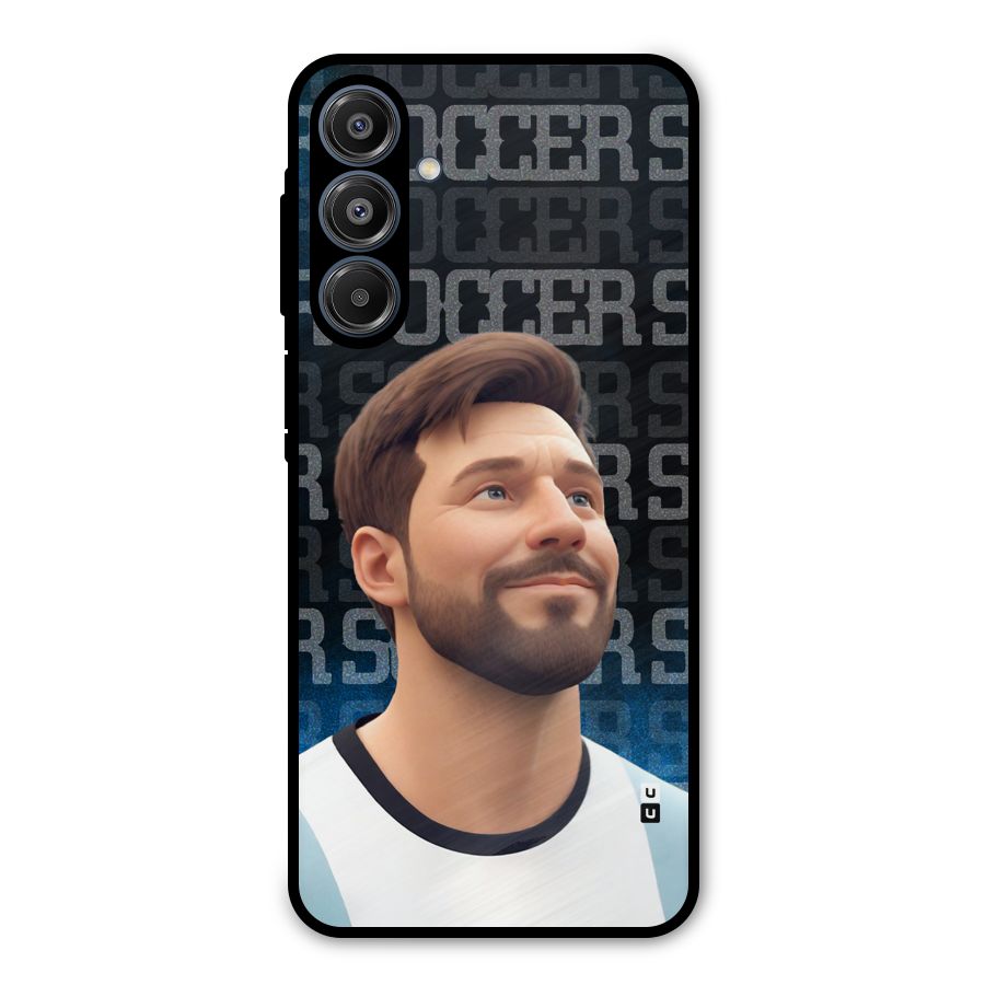 Soccer Star Smiles Metal Back Case for Galaxy A16 5G