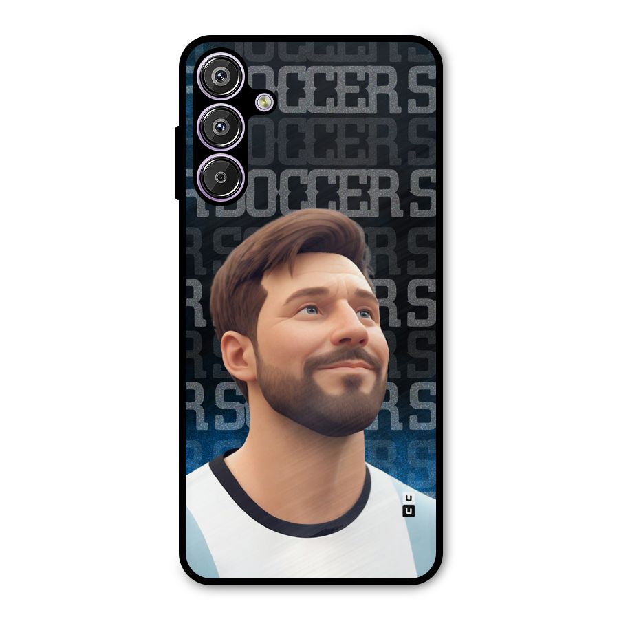 Soccer Star Smiles Metal Back Case for Galaxy M15