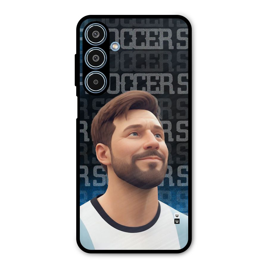 Soccer Star Smiles Metal Back Case for Galaxy M35