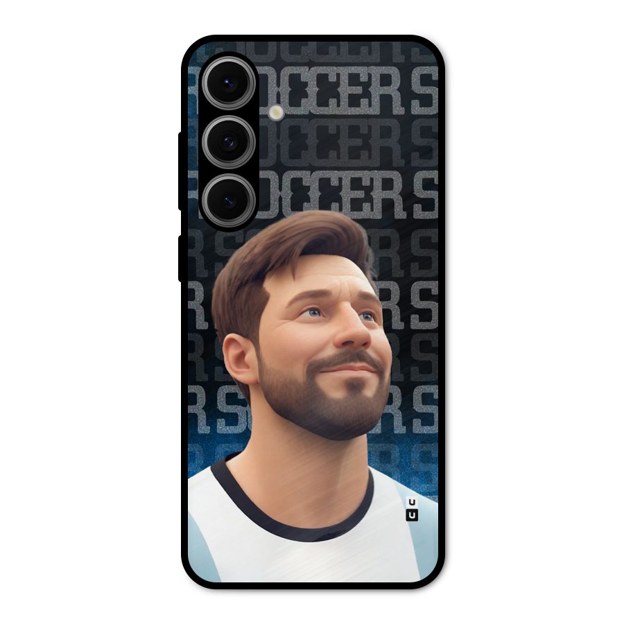 Soccer Star Smiles Metal Back Case for Galaxy S24 FE