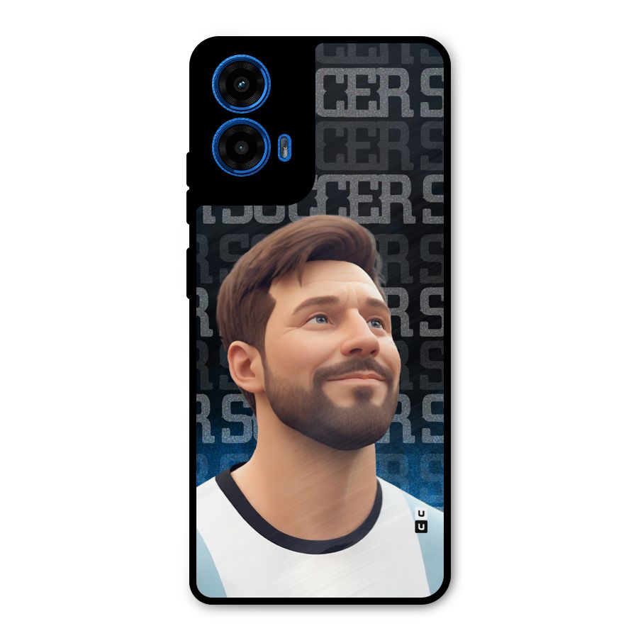 Soccer Star Smiles Metal Back Case for Moto G45