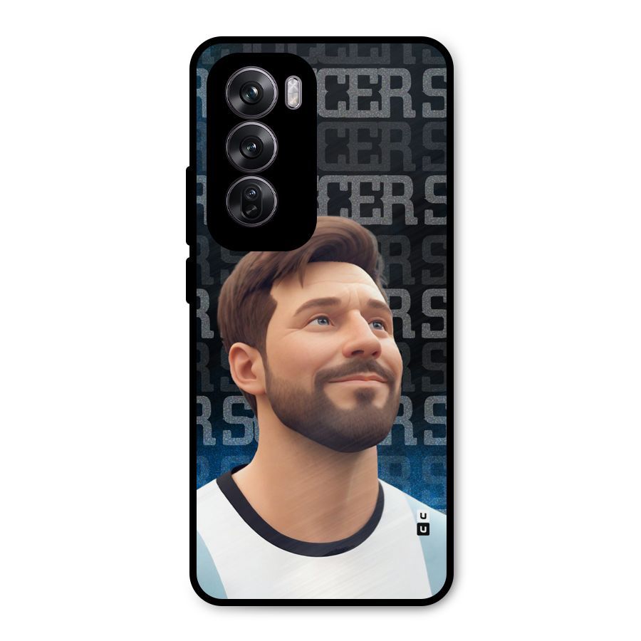 Soccer Star Smiles Metal Back Case for Oppo Reno12 Pro