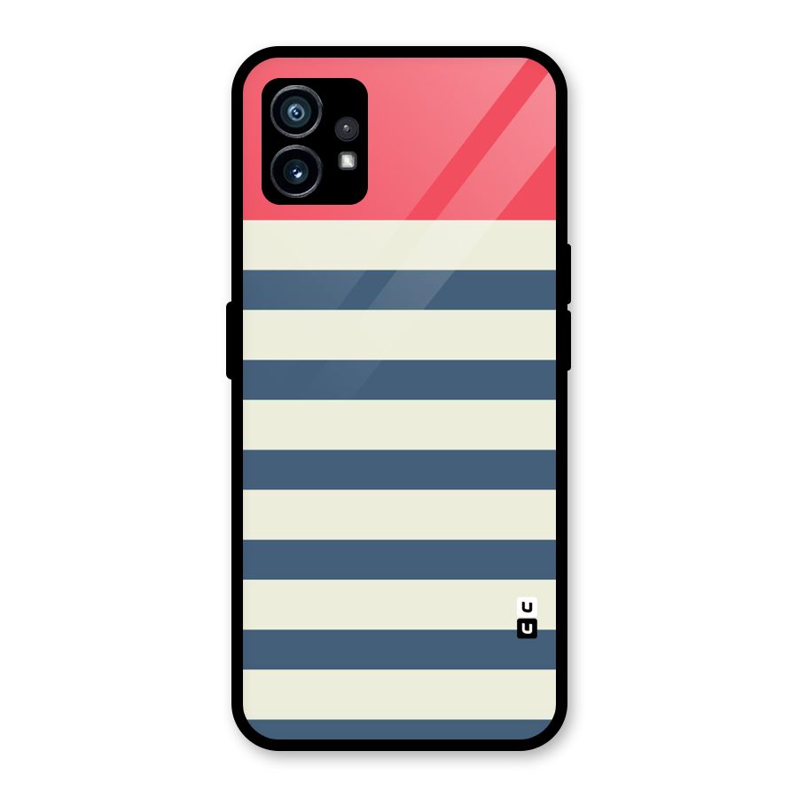 Solid Orange And Stripes Glass Back Case for Nothing Phone 1