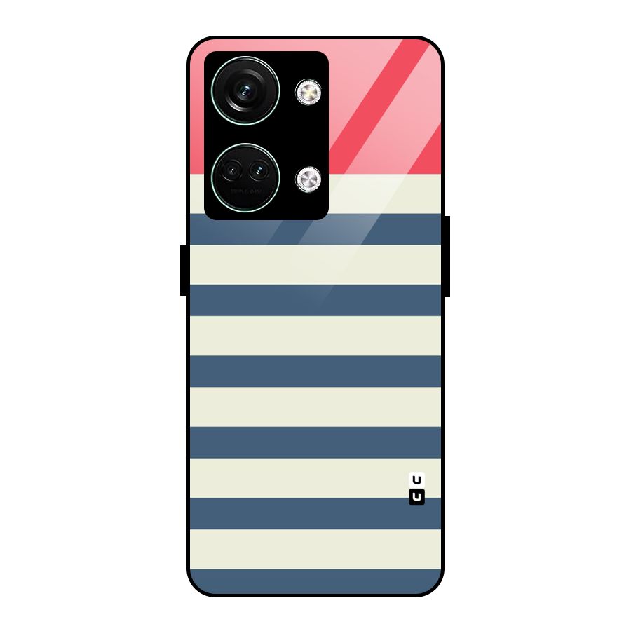 Solid Orange And Stripes Glass Back Case for Oneplus Nord 3