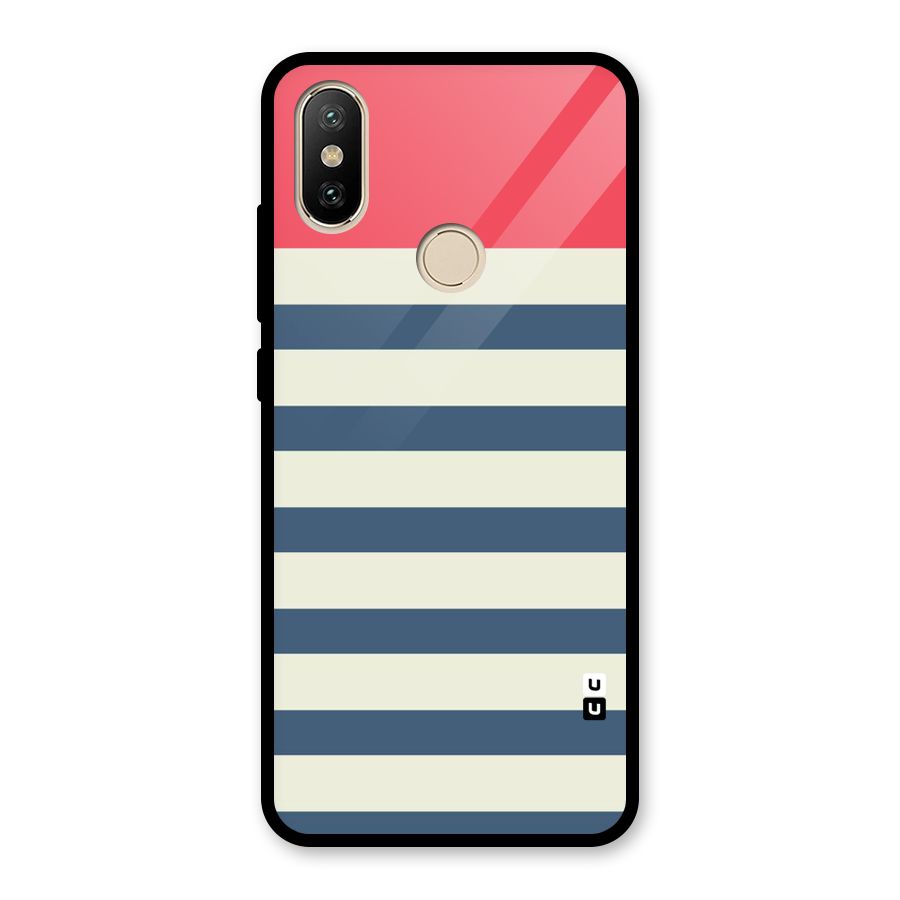 Solid Orange And Stripes Glass Back Case for Redmi A2