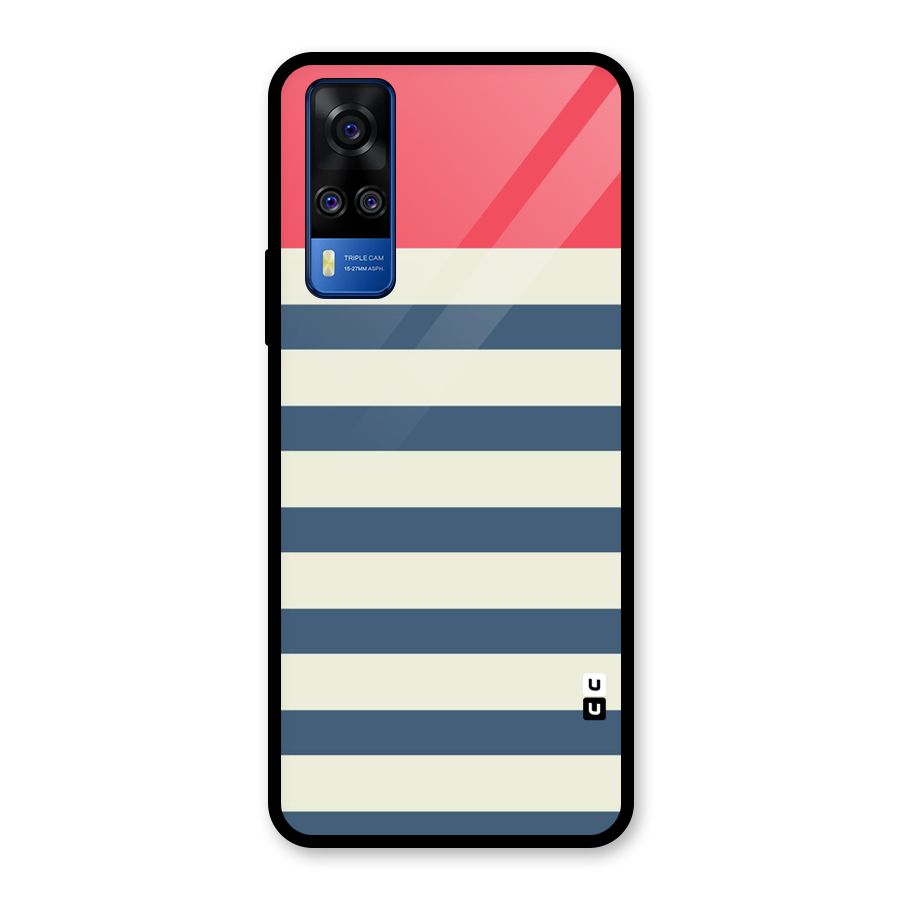 Solid Orange And Stripes Glass Back Case for Vivo Y31