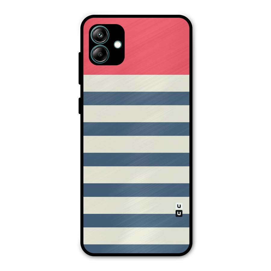 Solid Orange And Stripes Metal Back Case for Galaxy A04