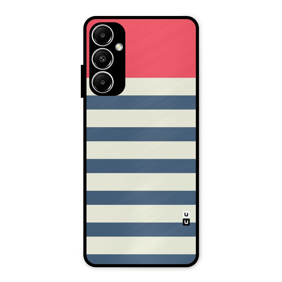 Solid Orange And Stripes Metal Back Case for Galaxy A05s