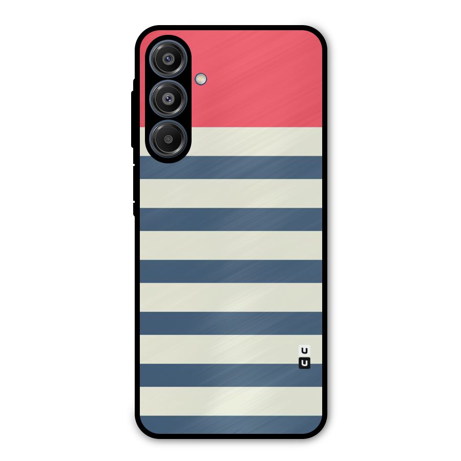 Solid Orange And Stripes Metal Back Case for Galaxy A16 5G