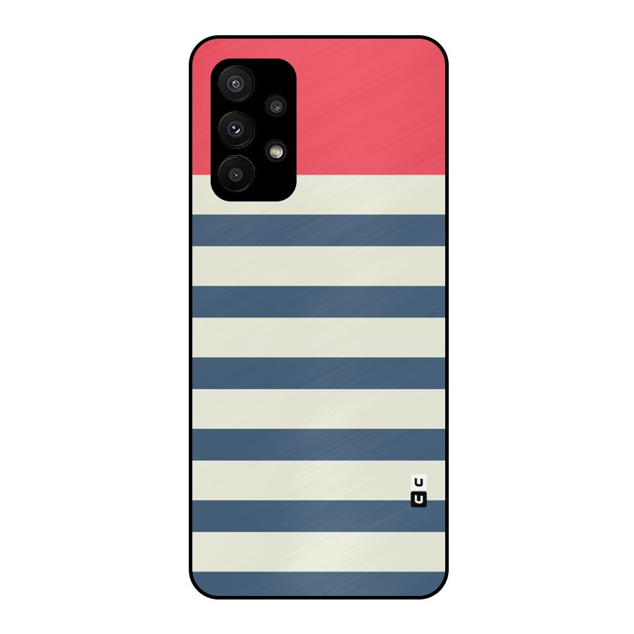 Solid Orange And Stripes Metal Back Case for Galaxy A23