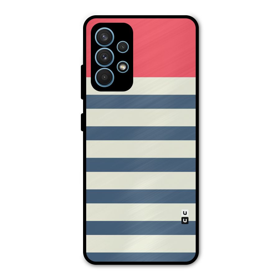 Solid Orange And Stripes Metal Back Case for Galaxy A32